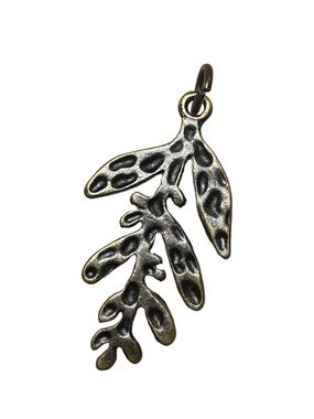 Bohemian Small Brown Brass Metal Leaf Pendant